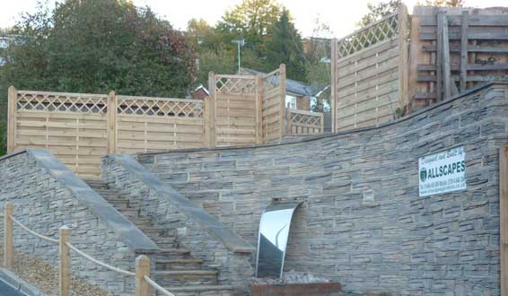 Fencing, brick work and steps
